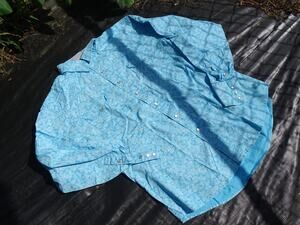 Vintage Rodeo Clothing Co Pearl Snap Shirt Mens Teal White Paisley XL Y2K